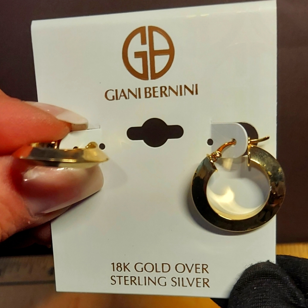 Giani bernini gold hoops 18k gold over sterling